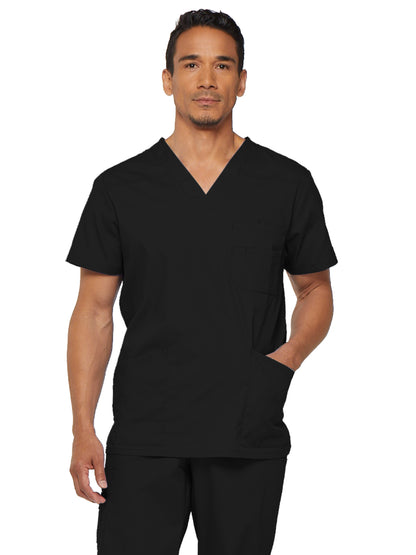 Men's 5-Pocket V-Neck Scrub Top - 81906 - Black