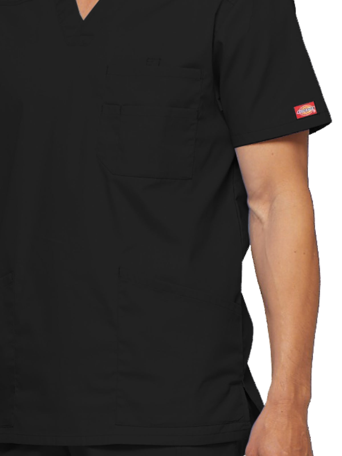 Men's 5-Pocket V-Neck Scrub Top - 81906 - Black