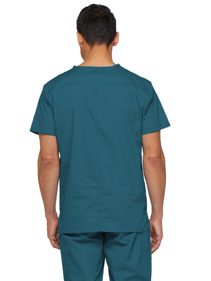 Men's 5-Pocket V-Neck Scrub Top - 81906 - Caribbean Blue