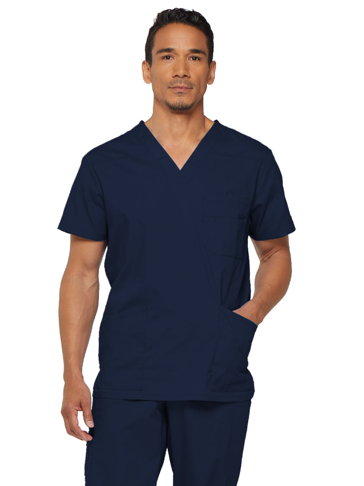 Men's 5-Pocket V-Neck Scrub Top - 81906 - Navy