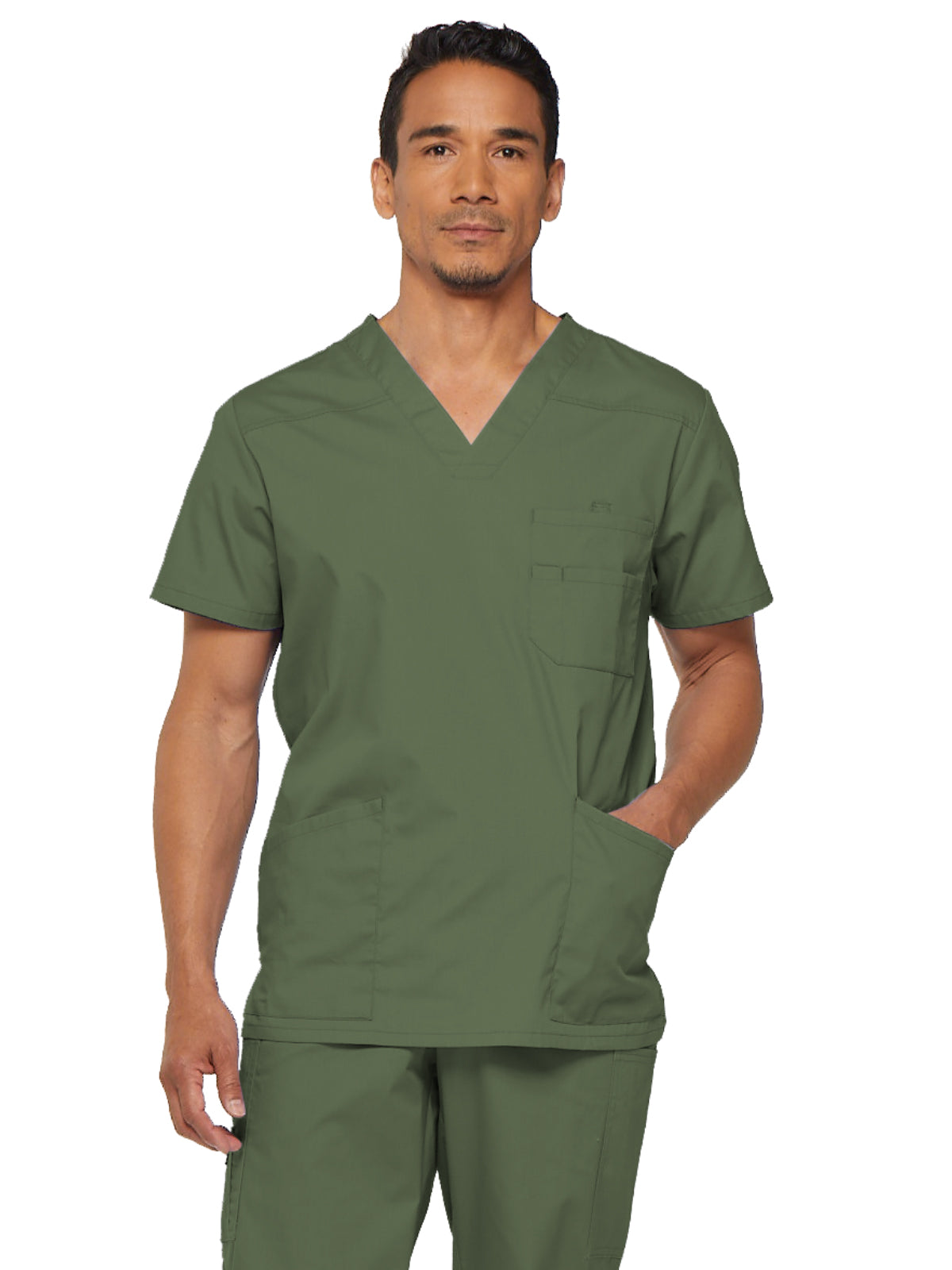 Men's 5-Pocket V-Neck Scrub Top - 81906 - Olive