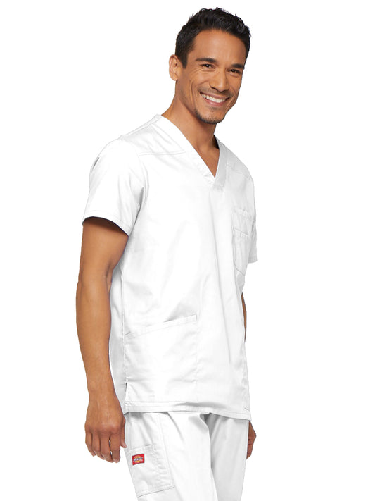 Men's 5-Pocket V-Neck Scrub Top - 81906 - White