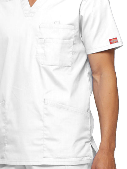 Men's 5-Pocket V-Neck Scrub Top - 81906 - White