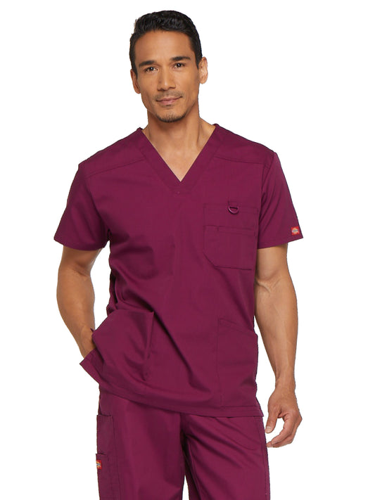 Men's 5-Pocket V-Neck Scrub Top - 81906 - Wine