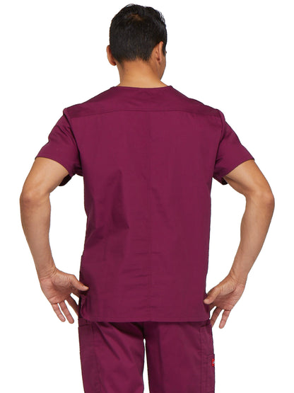 Men's 5-Pocket V-Neck Scrub Top - 81906 - Wine