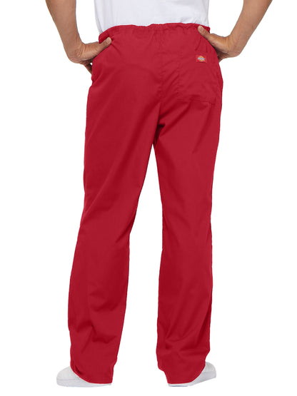 Unisex 1-Pocket Drawstring Scrub Pant - 83006 - Red