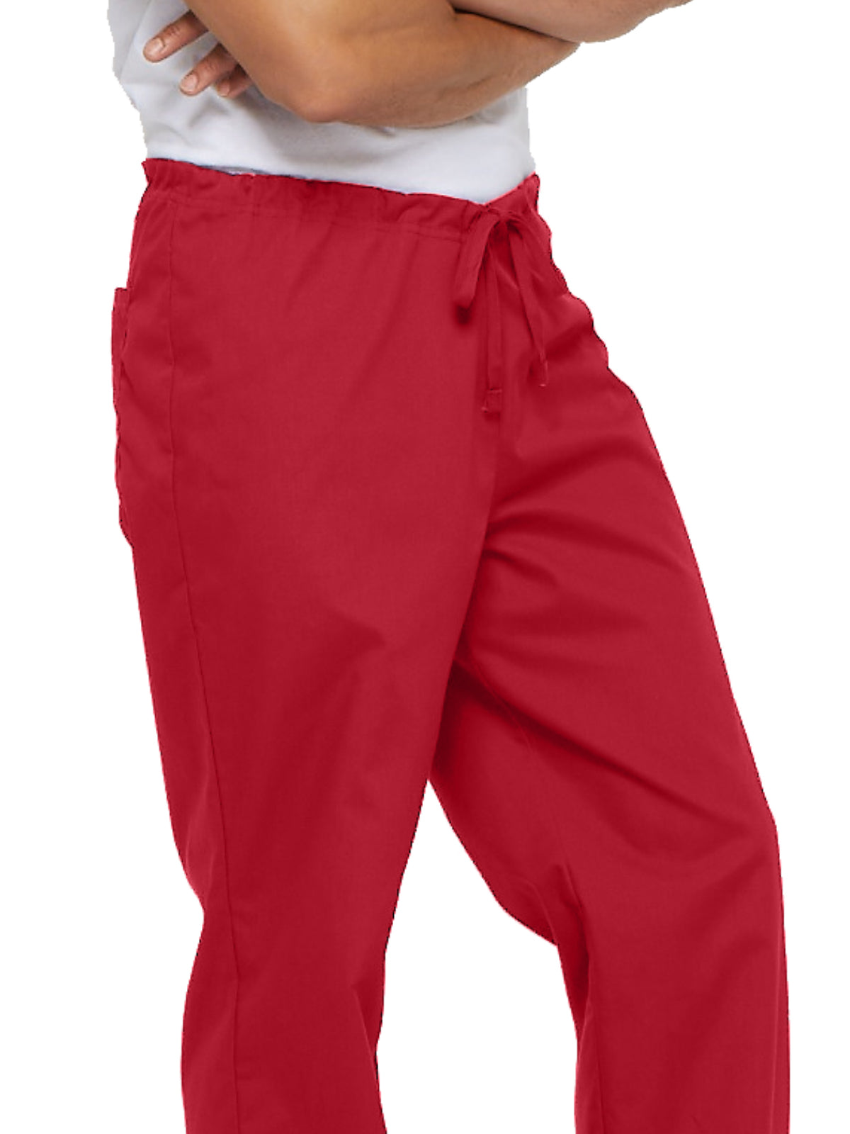 Unisex 1-Pocket Drawstring Scrub Pant - 83006 - Red