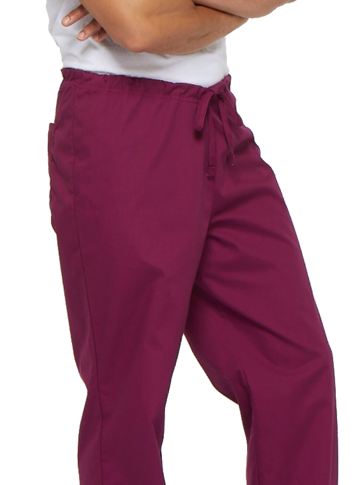 Unisex 1-Pocket Drawstring Scrub Pant - 83006 - Wine