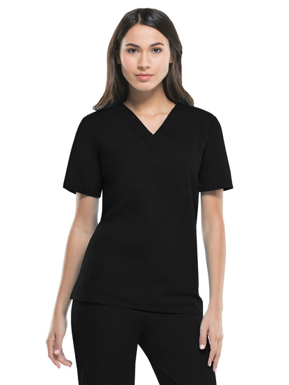 Unisex 1-Pocket Tuckable V-Neck Top - 83706 - Black