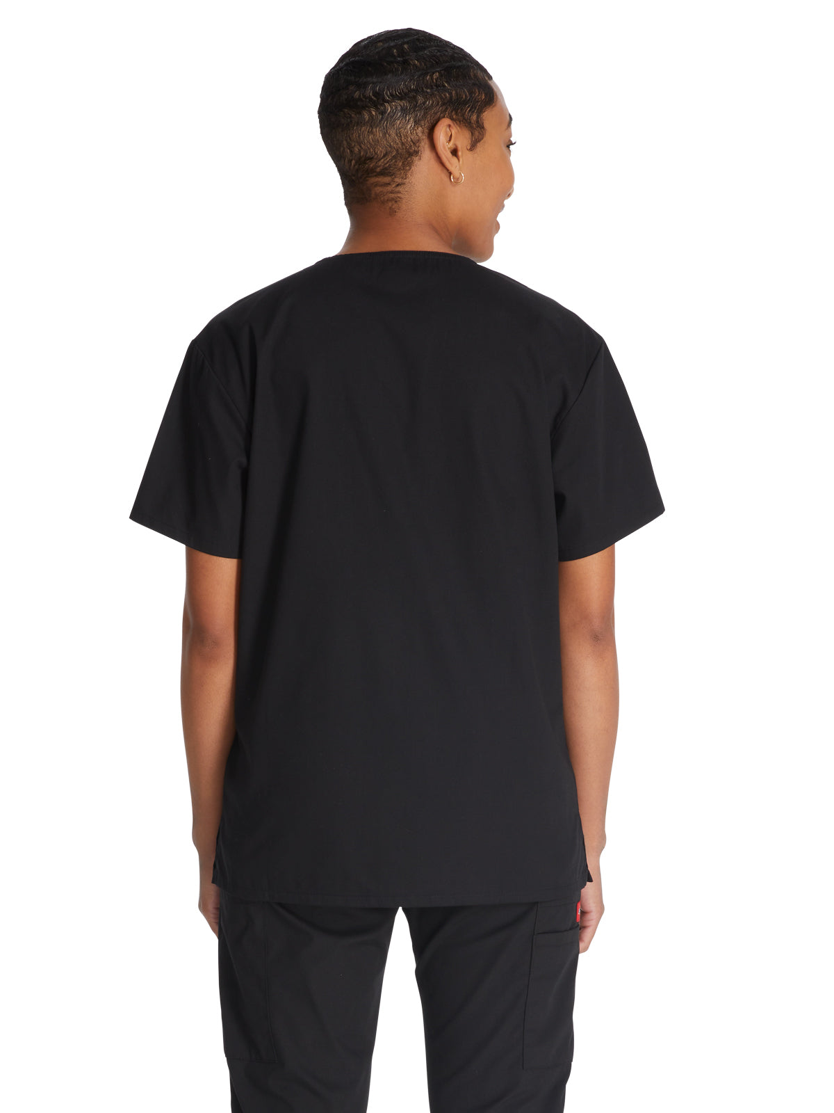 Unisex 1-Pocket Tuckable V-Neck Top - 83706 - Black