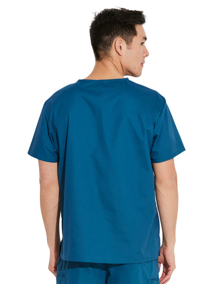 Unisex 1-Pocket Tuckable V-Neck Top - 83706 - Caribbean Blue