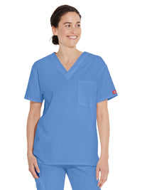 Unisex 1-Pocket Tuckable V-Neck Top - 83706 - Ciel