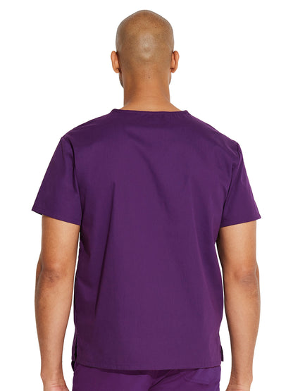 Unisex 1-Pocket Tuckable V-Neck Top - 83706 - Eggplant