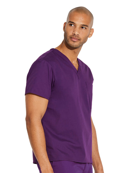 Unisex 1-Pocket Tuckable V-Neck Top - 83706 - Eggplant