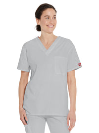Unisex 1-Pocket Tuckable V-Neck Top - 83706 - Grey