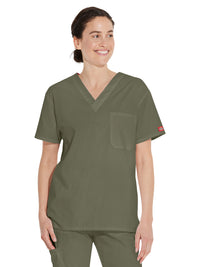 Unisex 1-Pocket Tuckable V-Neck Top - 83706 - Olive