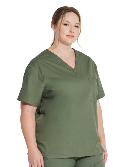 Unisex 1-Pocket Tuckable V-Neck Top - 83706 - Olive