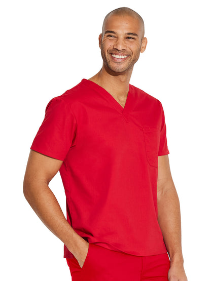 Unisex 1-Pocket Tuckable V-Neck Top - 83706 - Red