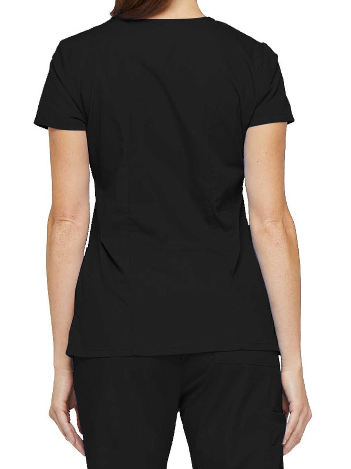 Women's 6-Pocket V-Neck Scrub Top - 85906 - Black