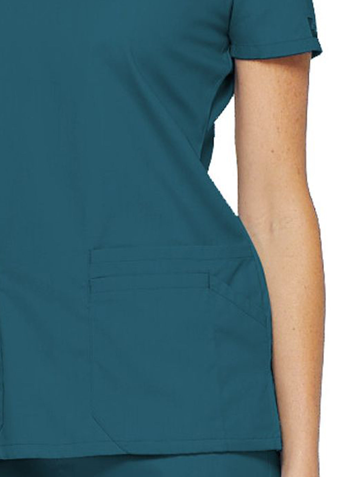 Women's 6-Pocket V-Neck Scrub Top - 85906 - Caribbean Blue