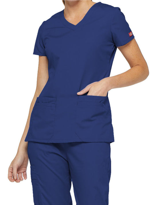 Women's 6-Pocket V-Neck Scrub Top - 85906 - Galaxy Blue