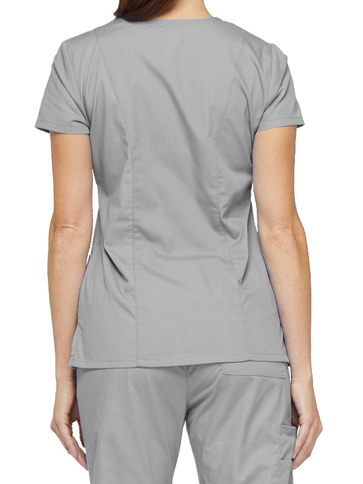 Women's 6-Pocket V-Neck Scrub Top - 85906 - Grey