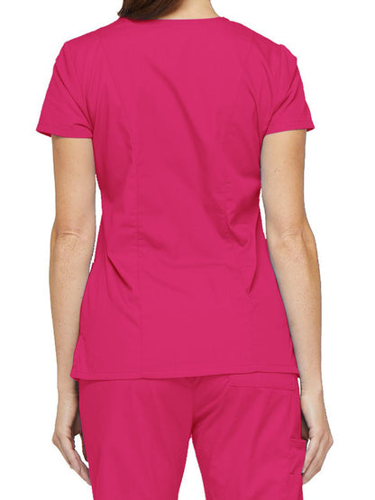 Women's 6-Pocket V-Neck Scrub Top - 85906 - Hot Pink