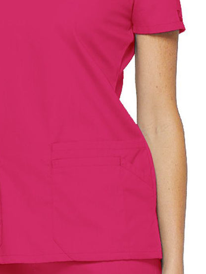 Women's 6-Pocket V-Neck Scrub Top - 85906 - Hot Pink