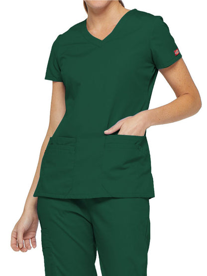 Women's 6-Pocket V-Neck Scrub Top - 85906 - Hunter