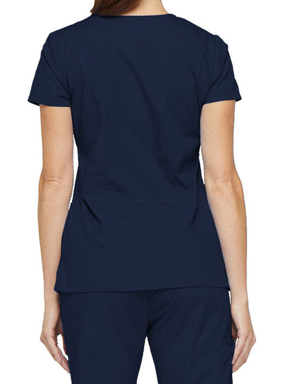 Women's 6-Pocket V-Neck Scrub Top - 85906 - Navy