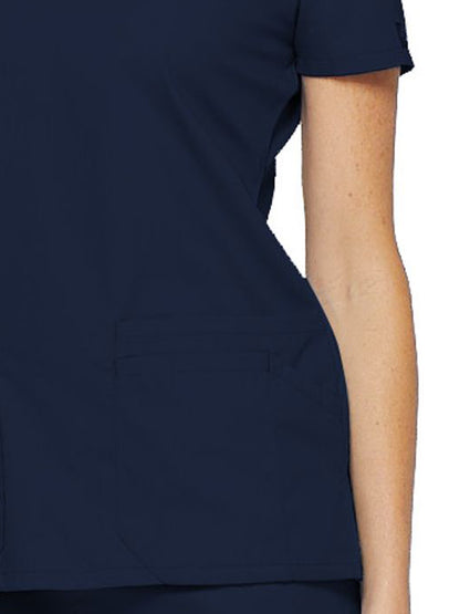 Women's 6-Pocket V-Neck Scrub Top - 85906 - Navy