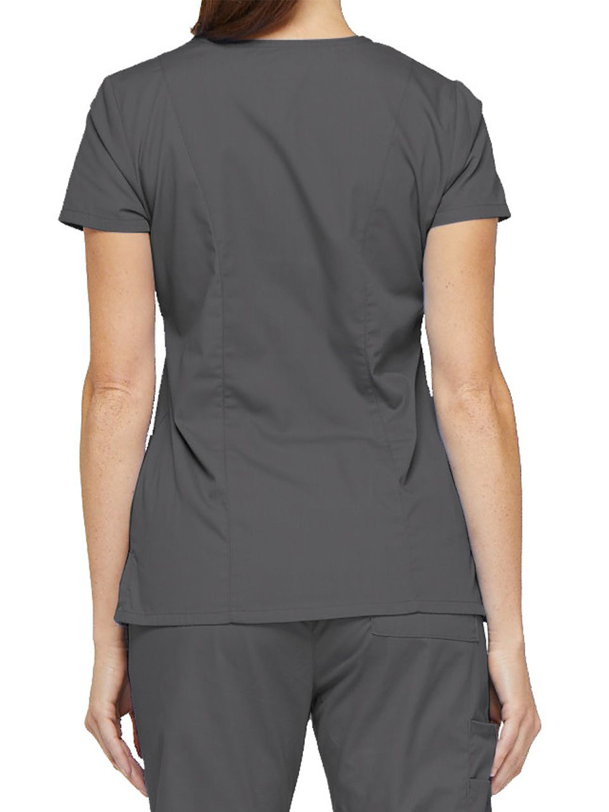 Women's 6-Pocket V-Neck Scrub Top - 85906 - Pewter