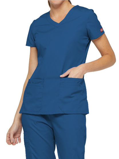 Women's 6-Pocket V-Neck Scrub Top - 85906 - Royal