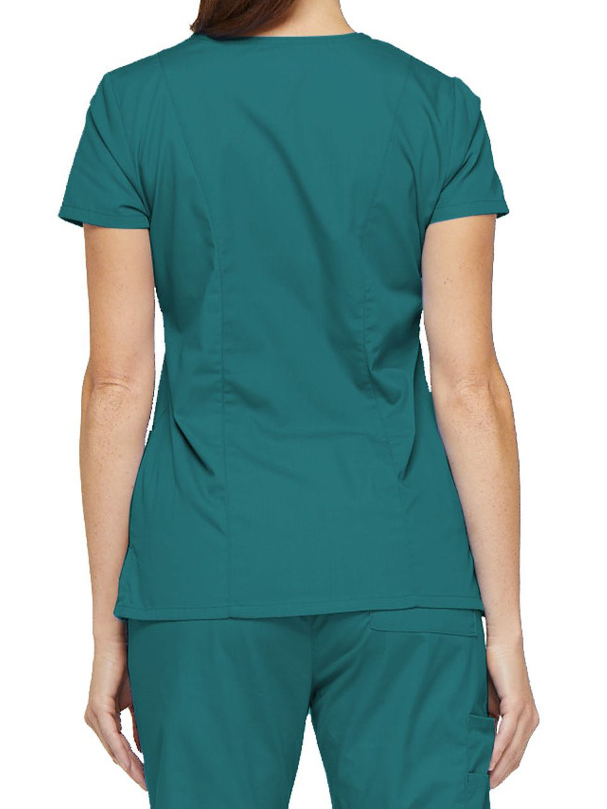 Women's 6-Pocket V-Neck Scrub Top - 85906 - Teal Blue