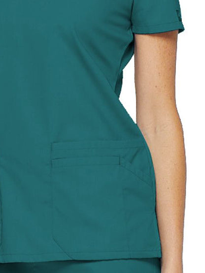 Women's 6-Pocket V-Neck Scrub Top - 85906 - Teal Blue