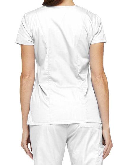 Women's 6-Pocket V-Neck Scrub Top - 85906 - White