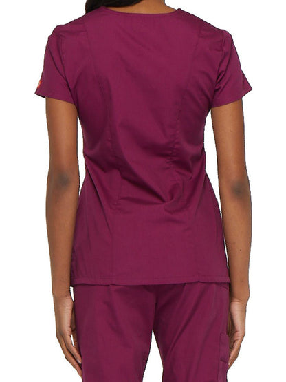 Women's 6-Pocket V-Neck Scrub Top - 85906 - Wine