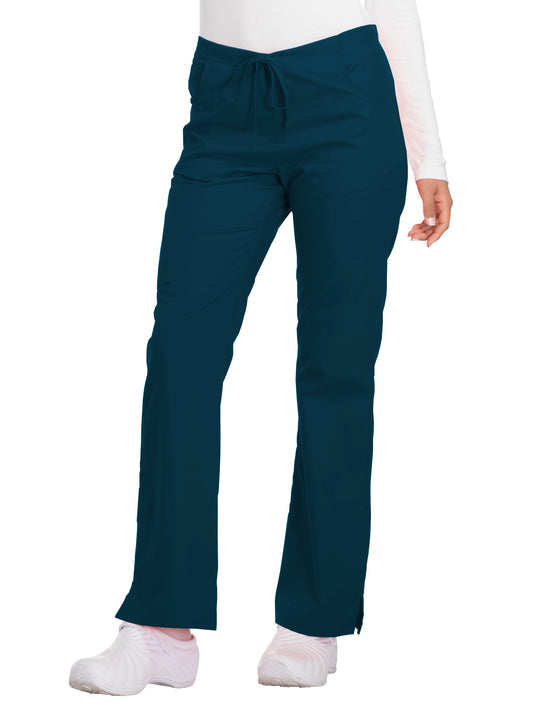 Women's Mid Rise Drawstring Cargo Pant - 86206 - Caribbean Blue