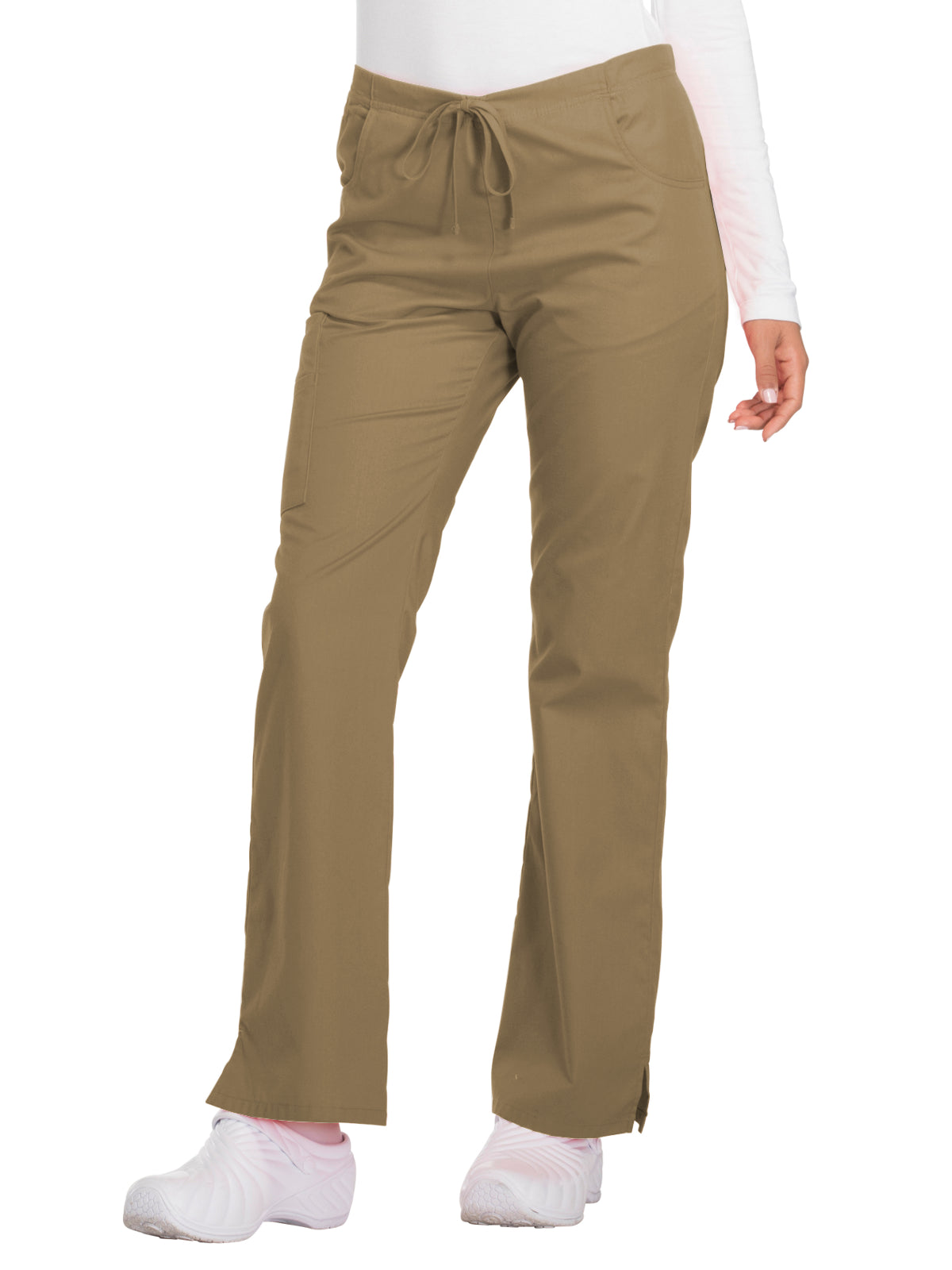 Women's Mid Rise Drawstring Cargo Pant - 86206 - Dark Khaki