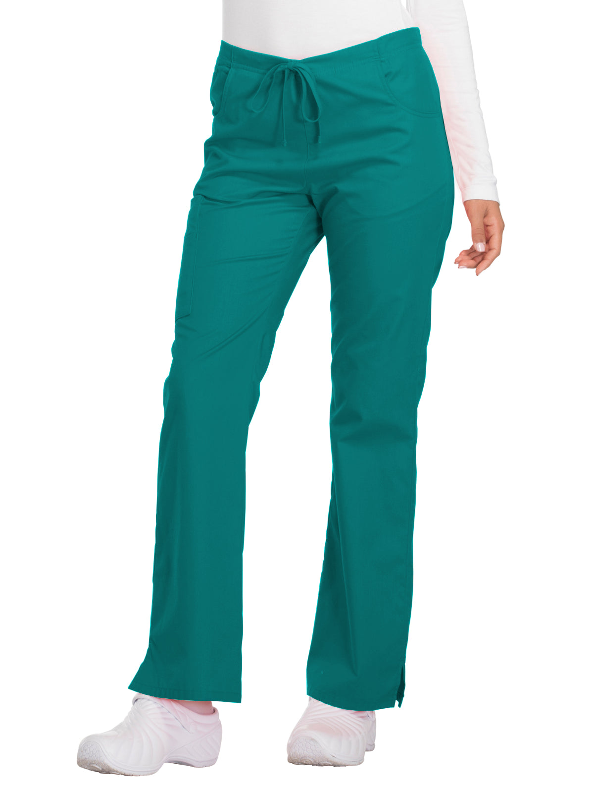 Women's Mid Rise Drawstring Cargo Pant - 86206 - Teal Blue