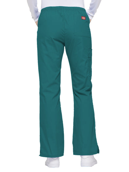 Women's Mid Rise Drawstring Cargo Pant - 86206 - Teal Blue