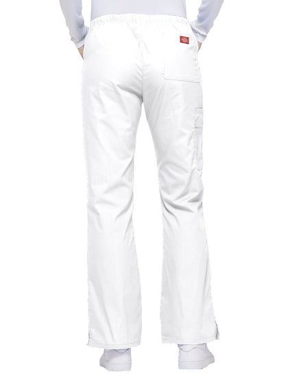 Women's Mid Rise Drawstring Cargo Pant - 86206 - White