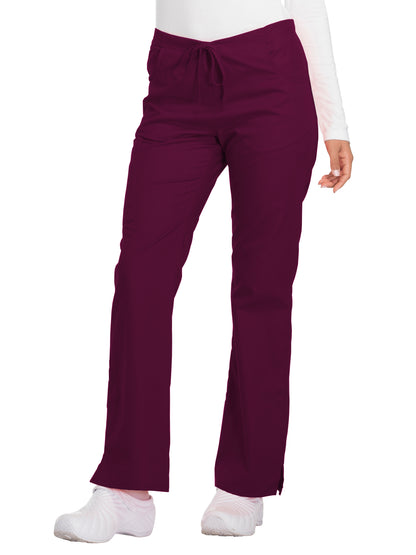 Women's Mid Rise Drawstring Cargo Pant - 86206 - Wine