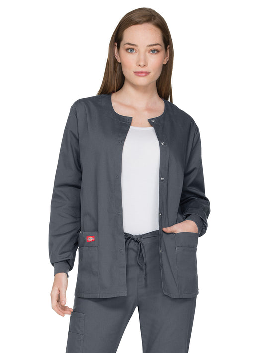 Women's 6-Pocket Snap Front Warm-Up Jacket - 86306 - Pewter