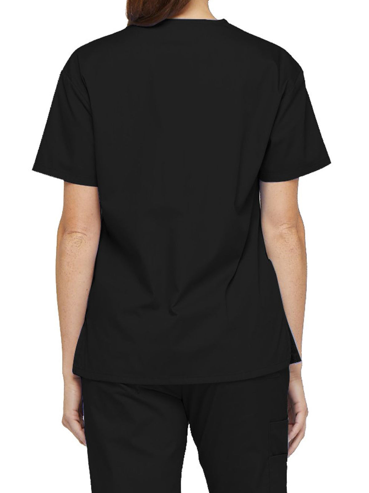 Women's 2-Pocket V-Neck Scrub Top - 86706 - Black