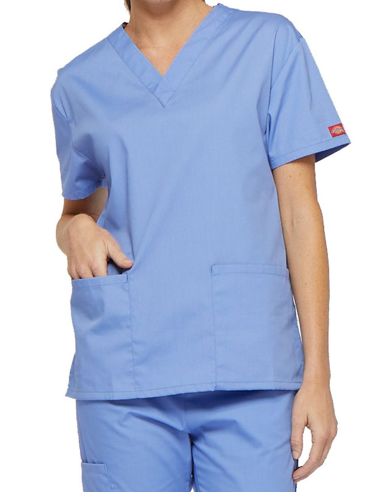 Women's 2-Pocket V-Neck Scrub Top - 86706 - Ciel