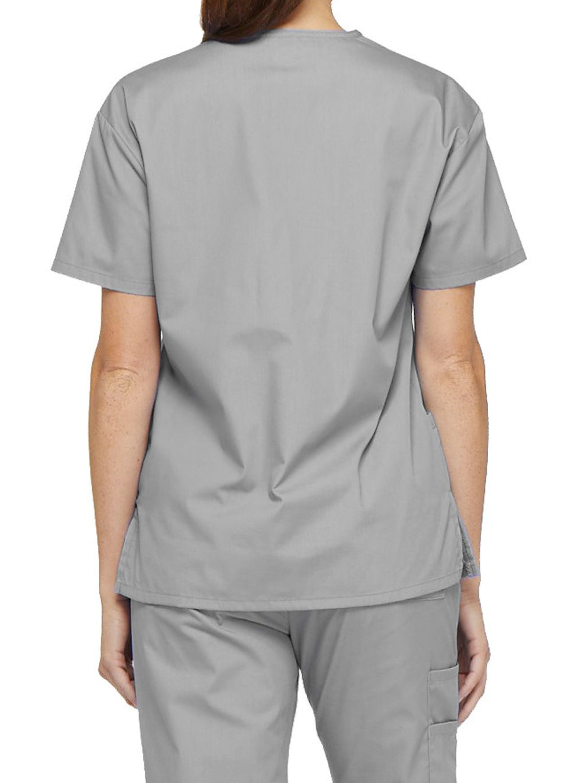 Women's 2-Pocket V-Neck Scrub Top - 86706 - Grey