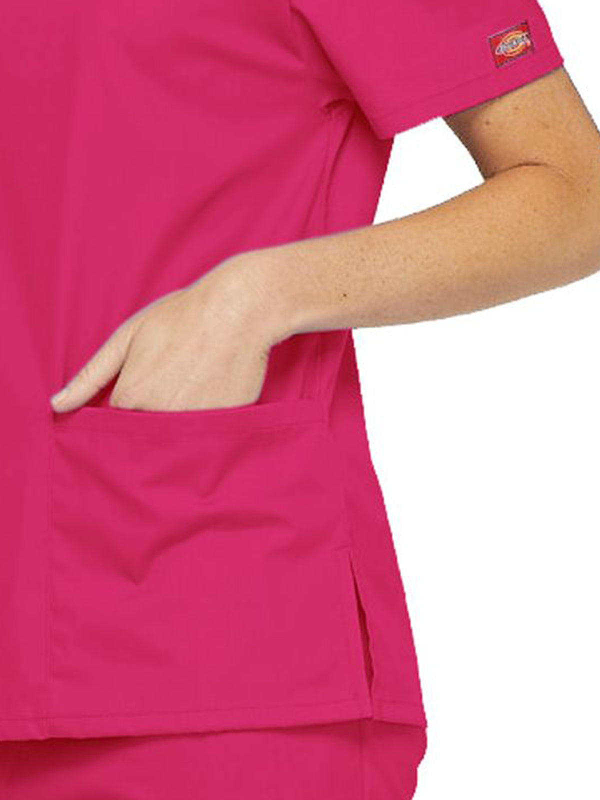 Women's 2-Pocket V-Neck Scrub Top - 86706 - Hot Pink