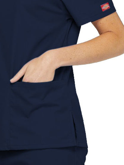 Women's 2-Pocket V-Neck Scrub Top - 86706 - Navy