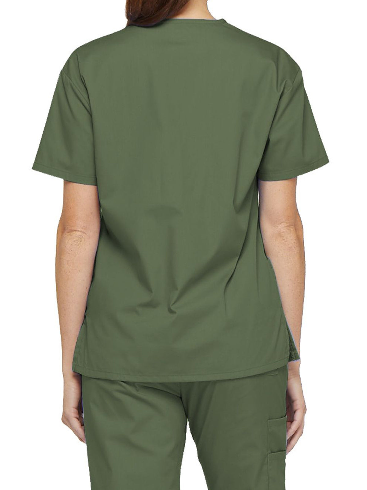 Women's 2-Pocket V-Neck Scrub Top - 86706 - Olive